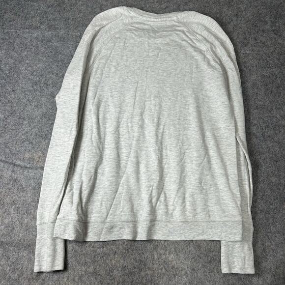 Athleta Sweatshirt Women Small Criss Cross Soft Tulip Sweater Top Beige Heather - Picture 6 of 8